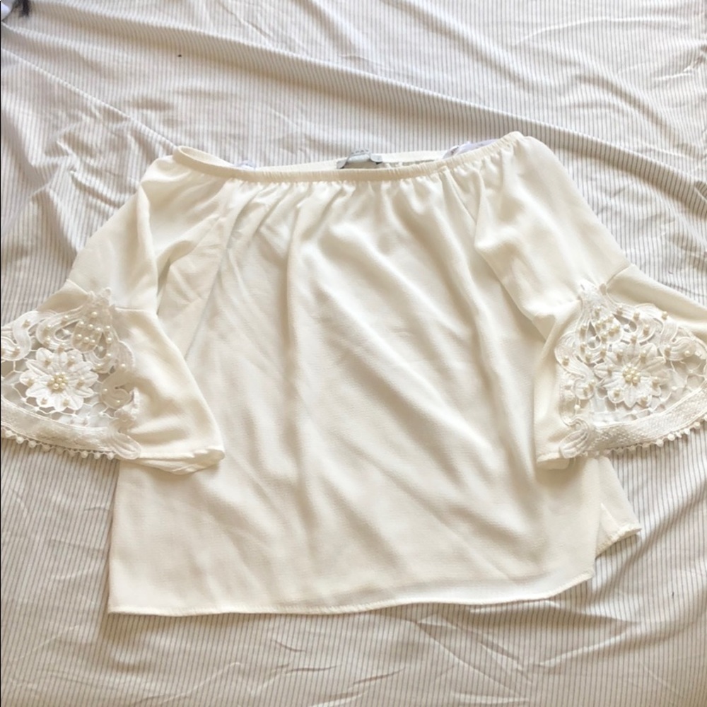 Papaya white off shoulder top/ blouse